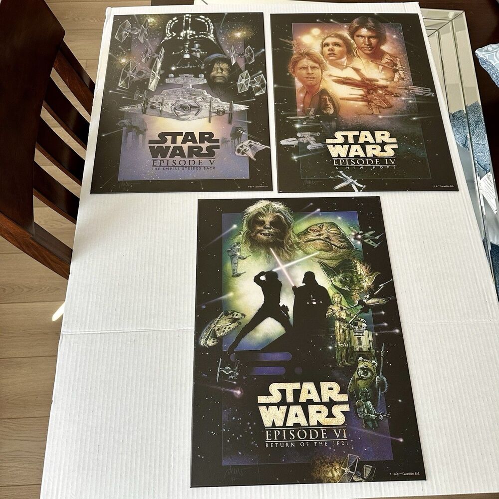 3 Displate Star Wars Metal Posters Episodes 4-6 No Magnet 17.7" x 12.6" Jedi